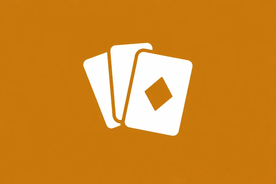 Símbolo branco de cartas sobre fundo laranja
