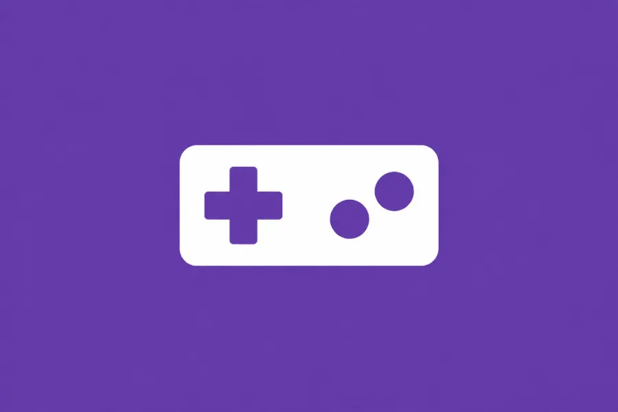 Controle clássico em fundo roxo